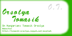 orsolya tomasik business card